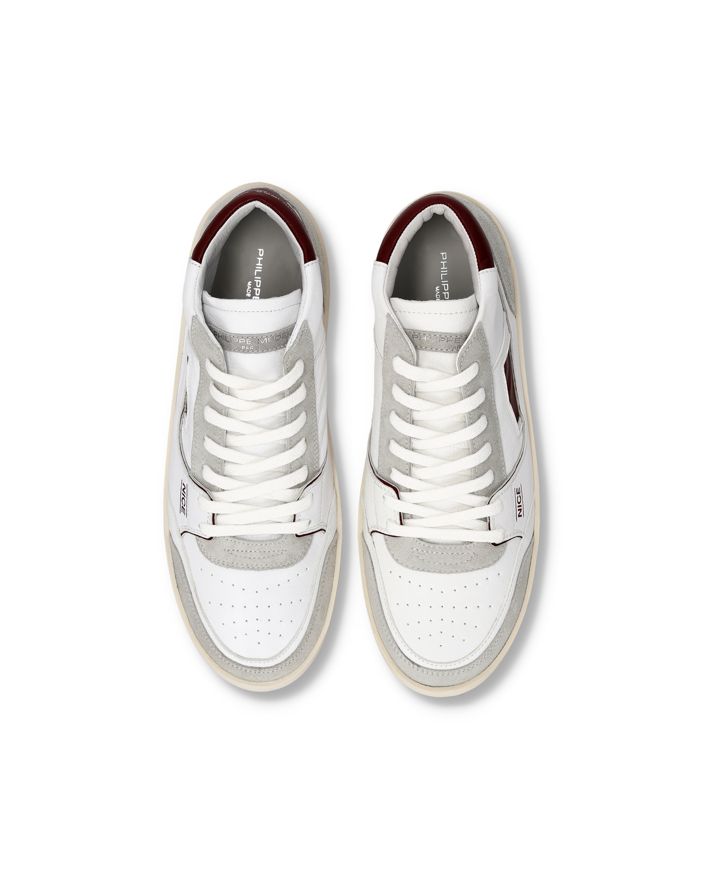 Sneakers Nice Uomo, Bianco Bordeaux