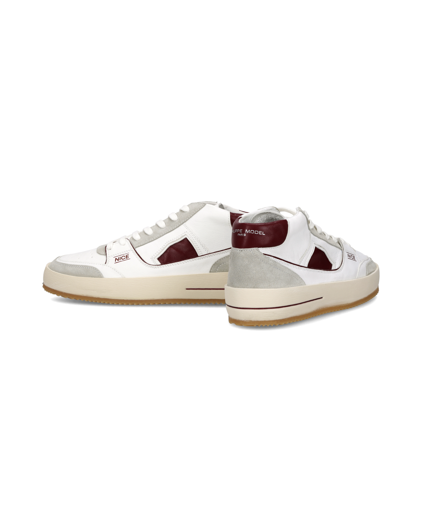 Sneakers Nice Uomo, Bianco Bordeaux