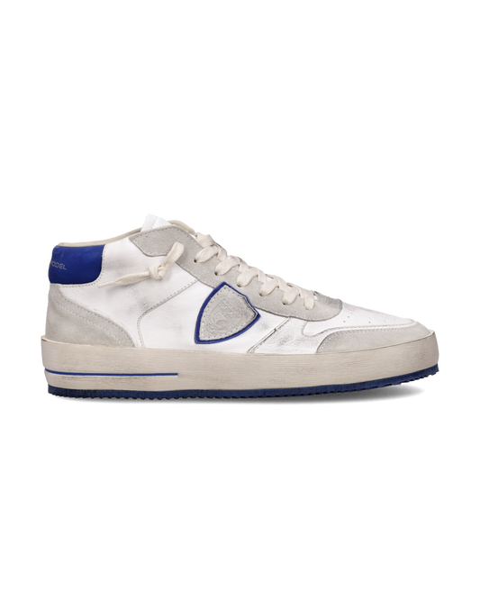 Baskets Nice Homme, Blanc et Bleu